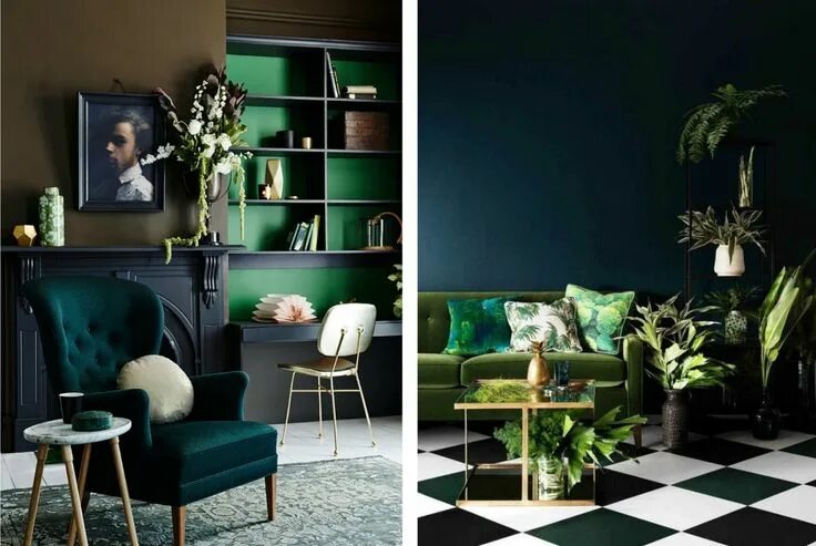 Оттенки зеленого цвета в интерьере Pin by Olga Fedorova on Кухня Green interior design, Interior design, Interior d