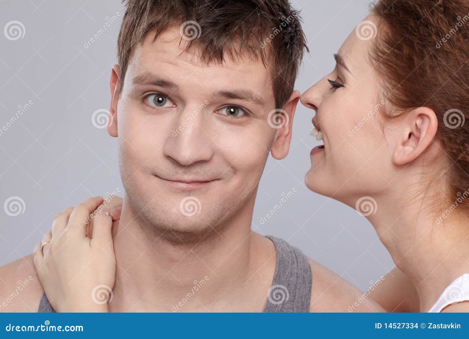 Оттягивать за уши парня девушку фото Portrait of couple stock photo. Image of emotion, curiosity - 14527334