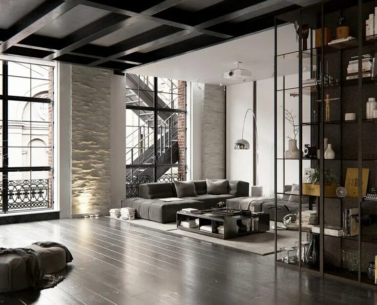 Отзывы о дизайнерах интерьера москва Un loft industriel à New York Décoration loft, Style loft, Loft moderne