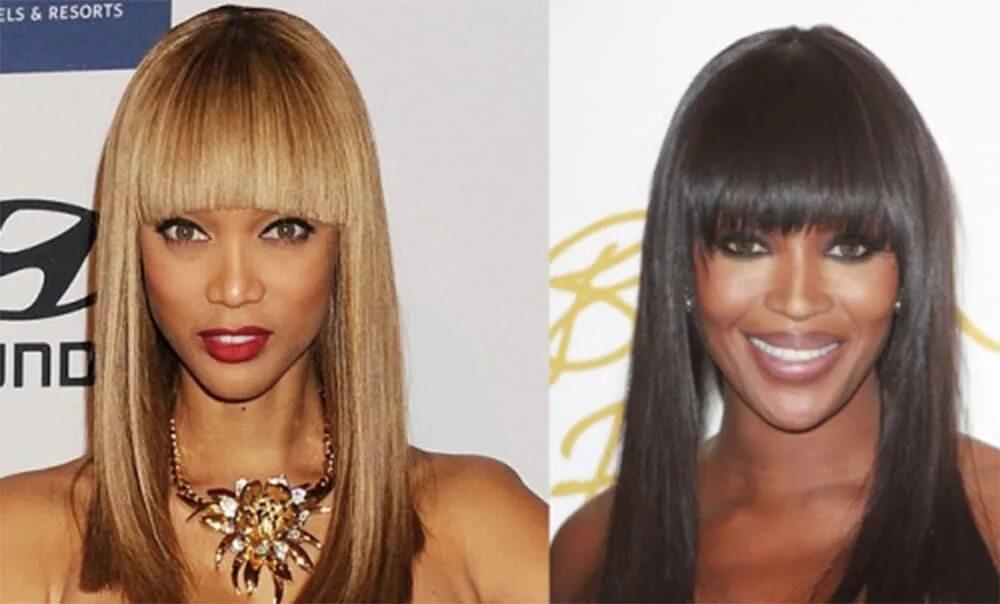 Овальная челка фото с удлиненными боковыми Women haircuts 2017: Straight bangs