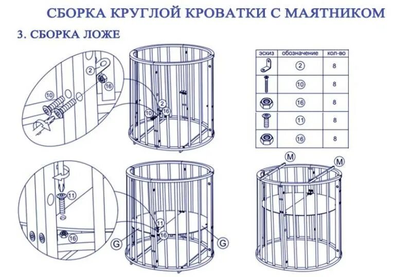 Овальная кровать детская инструкция по сборке Схема сборки кроватки трансформер 7 в 1