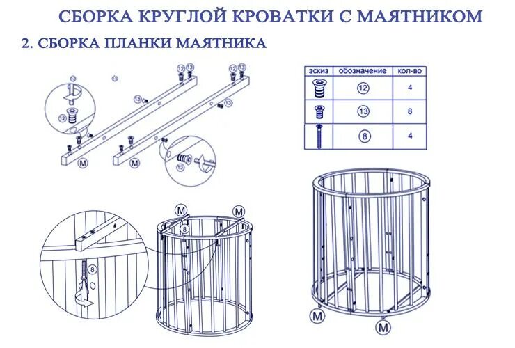 Овальная кровать детская инструкция по сборке Кроватка трансформер для новорожденных круглая с маятником инструкция по сборке 