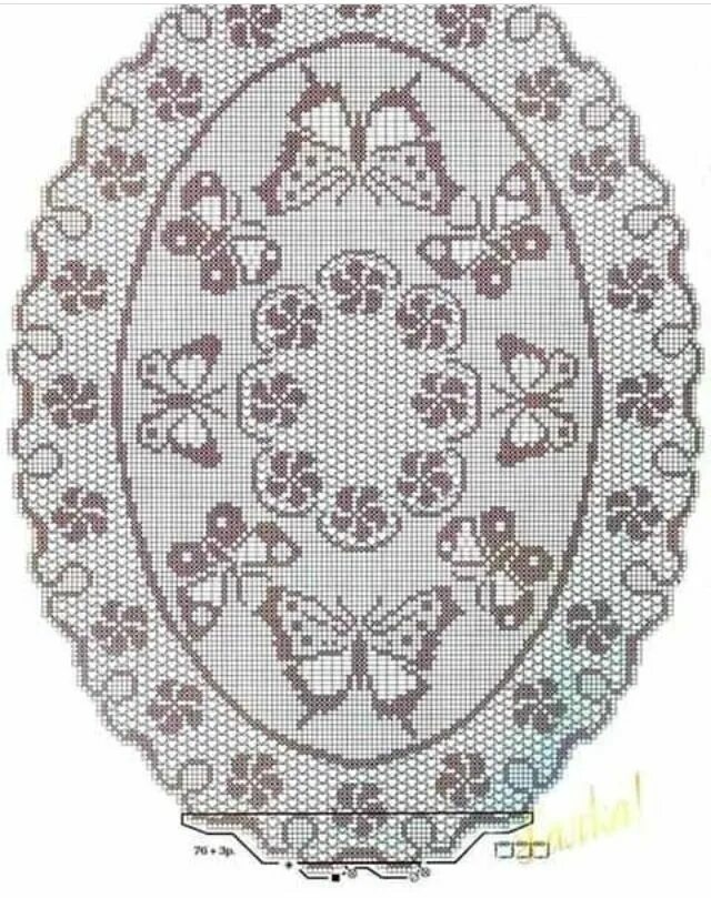 Овальная салфетка филейное вязание крючком схемы Pin by Tina on butterfly Filet crochet, Doily patterns, Crochet doily patterns