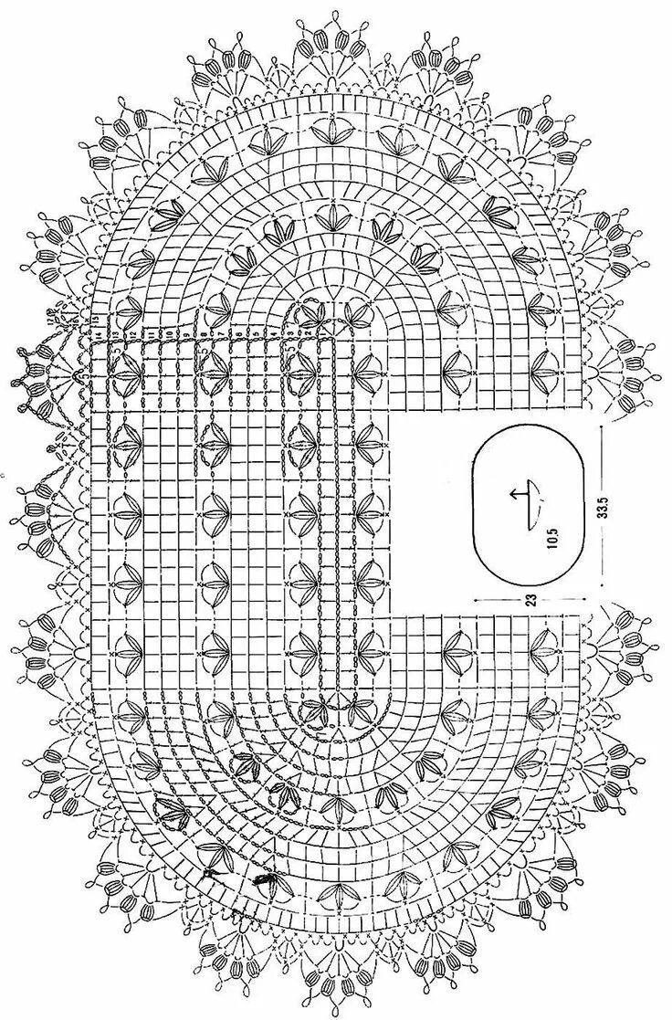 Овальная скатерть крючком со схемами Crochet Art: Crochet Lace Doily - Beautiful Oval Doily: Crochet carpet, Crochet 