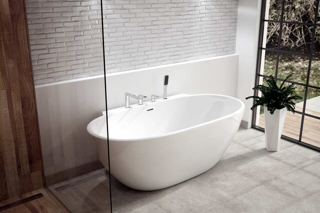 Овальная ванна в интерьере Wanna wolnostojąca ScandiBath Mandal. #wanny #wanna #wolnostojace #wolnostojąca 