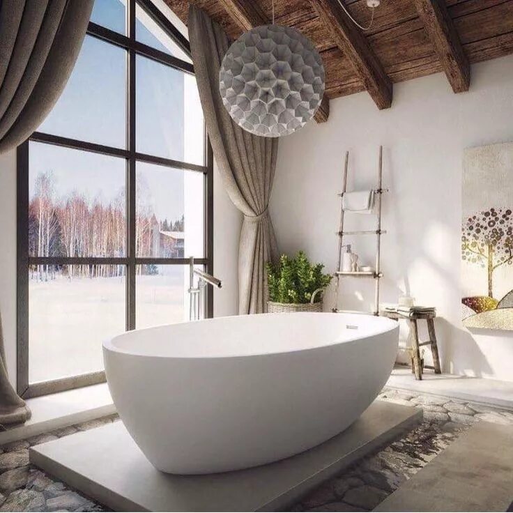 Овальная ванная в интерьере Bathroom Inspiration #home #living #interior #design #interiordesign Baño de luj