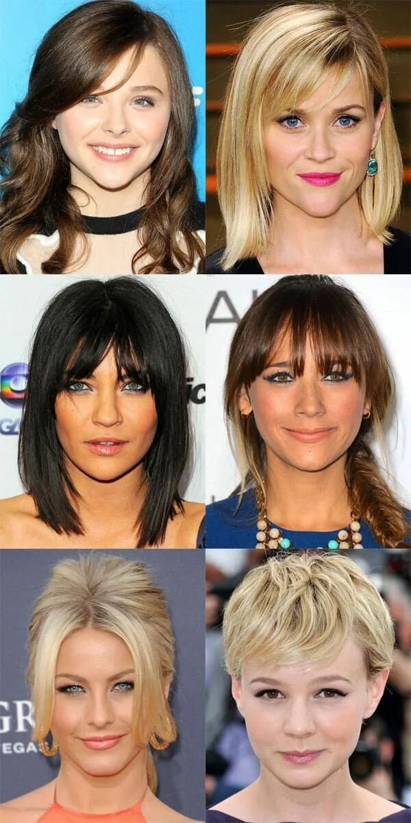 Овальное лицо какая челка подойдет фото The Best (and Worst) Bangs for Inverted Triangle Faces Face shape hairstyles, Ha