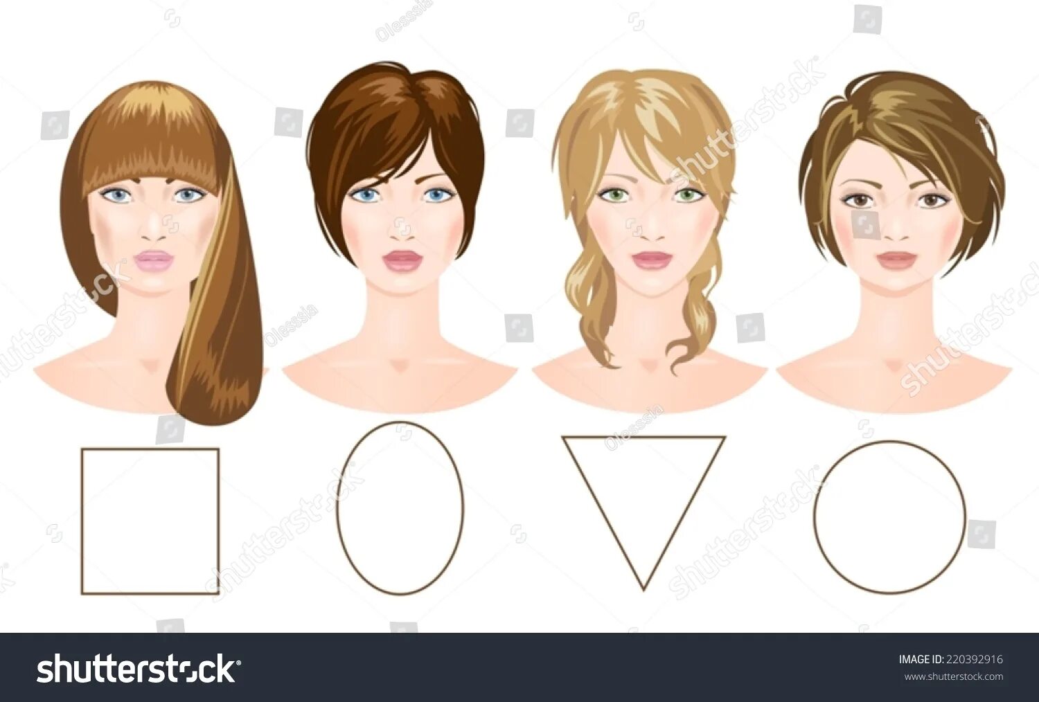 Овальное лицо какая стрижка женская 2.007 Wide set eyes Görseli, Stok Fotoğraflar ve Vektörler Shutterstock