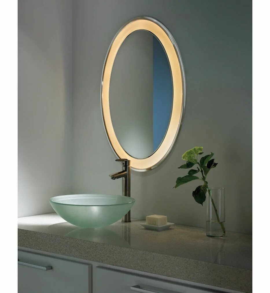 Овальное зеркало в ванную в интерьере Tech Lighting - Tigris Oval 23.5" Bathroom Mirror Bathroom mirror design, Modern