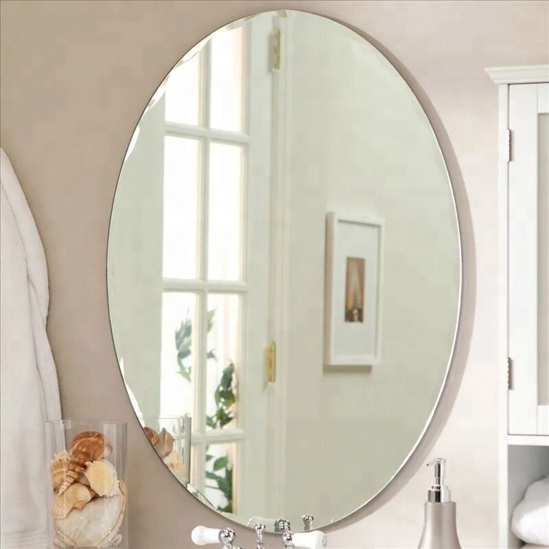 Овальное зеркало в ванную в интерьере Customized Shape Oval Wall Mounted Decorative Silver Mirror - China LED Mirror a