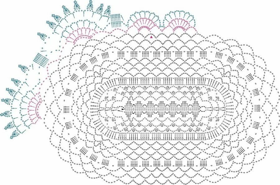 Овальный коврик крючком схемы с описаниями схема салфетки4 Tejidos de ganchillo, Patrones, Ganchillo