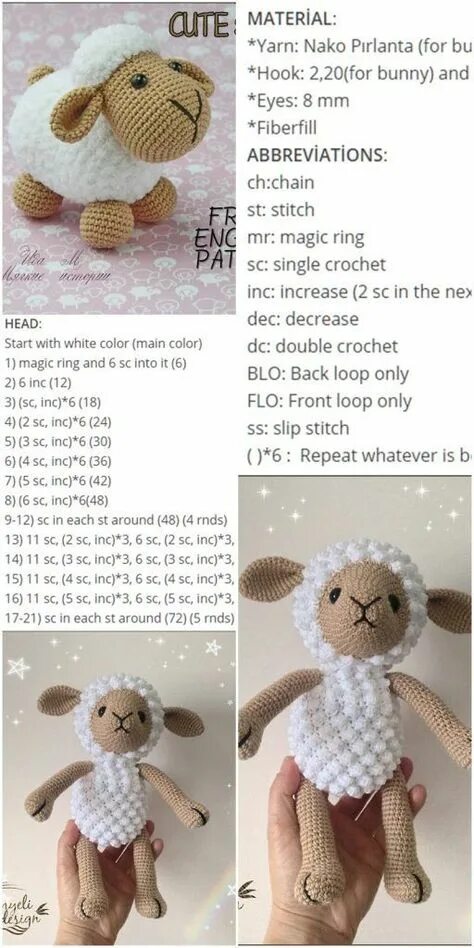Овечка крючком схема 10 популярных идей на тему "amigurumi sheep free pattern" для вдохновения