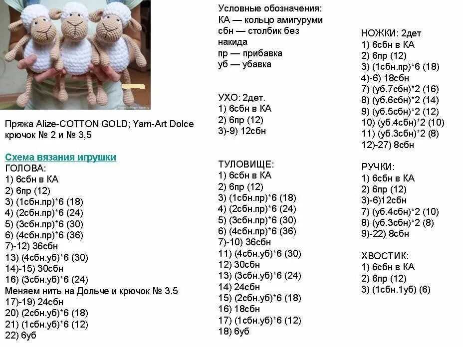Овечка крючком схема и описание амигуруми бесплатно 70 схем игрушек амигуруми крючком Yarn art, Words, Amigurumi