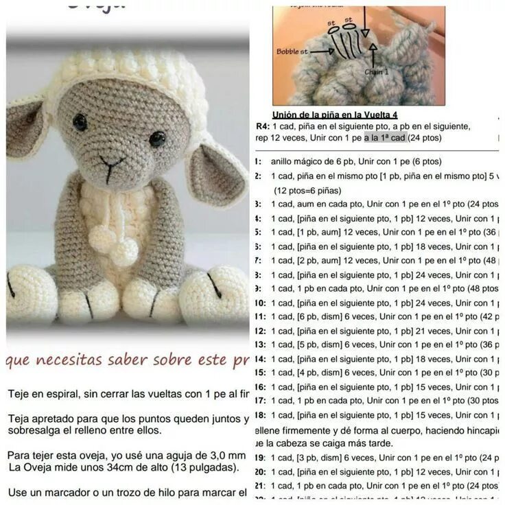 Овечка крючком схема и описание амигуруми бесплатно Best 12 - Page 789044797189486985 - SkillOfKing.Com Crochet sheep, Easter croche