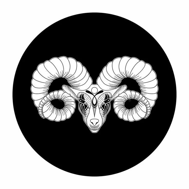 Овен как выглядит значок Aries Zodiac Sign, Horoscope Symbol, Vector Illustration Stock Vector - Illustra