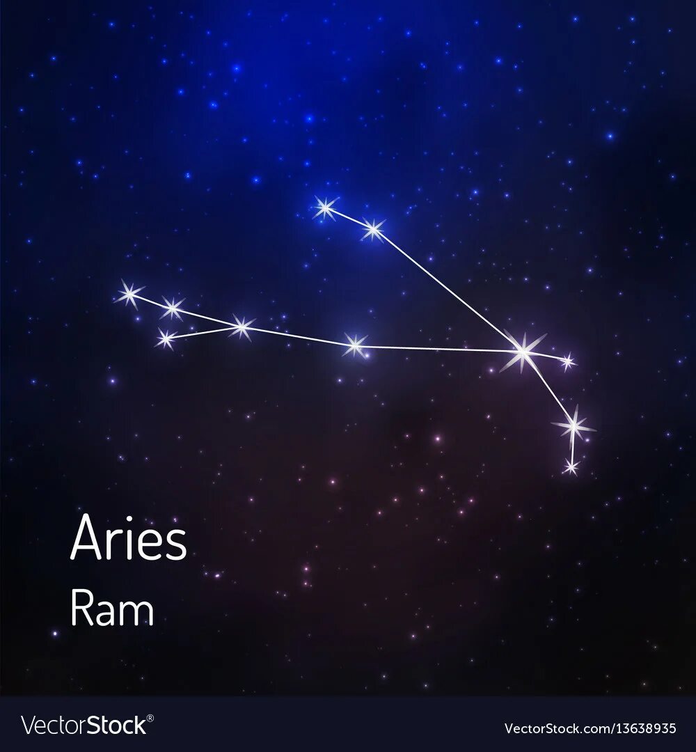 Овен на небе фото Constellation in the night starry sky Royalty Free Vector