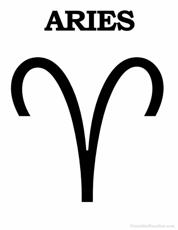 Овен знак символ как выглядит Printable Aries Zodiac Symbol Aries symbol, Aries zodiac, Zodiac signs symbols