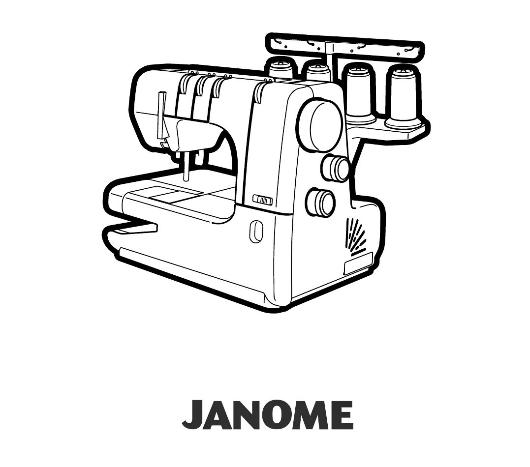 Оверлок значок как выглядит Просмотр инструкции швейной машинки JANOME CoverPro II, страница 1 - Mnogo-dok -