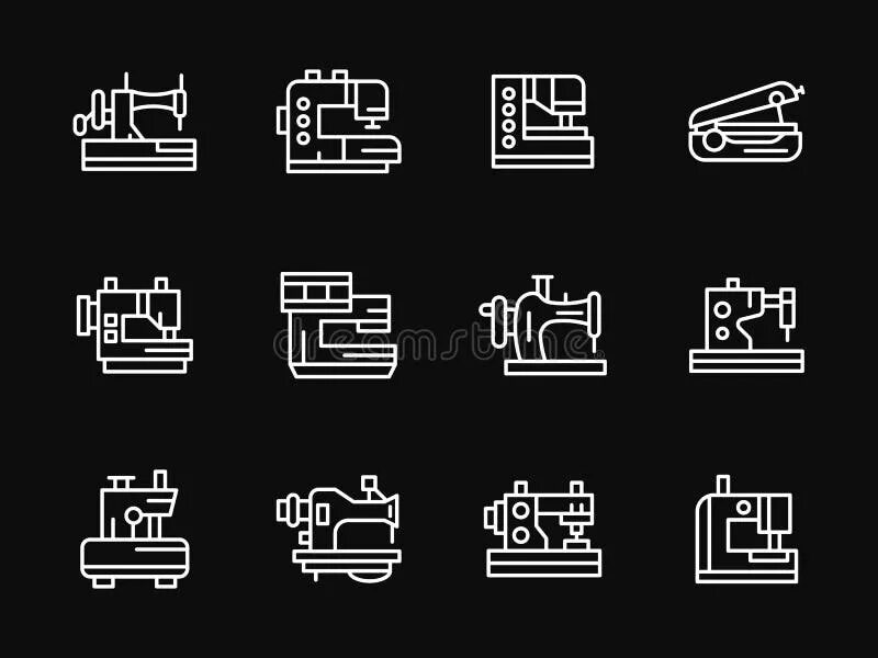 Оверлок значок как выглядит Household Overlock Sewing Machine Stock Vector - Illustration of object, dressma
