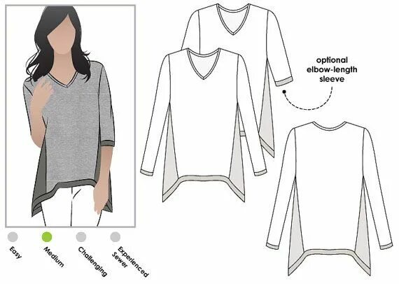 Оверсайз выкройки Bianca Top Sizes 22, 24, 26 Womens Top PDF Sewing Pattern by Style Arc Sewing Pr