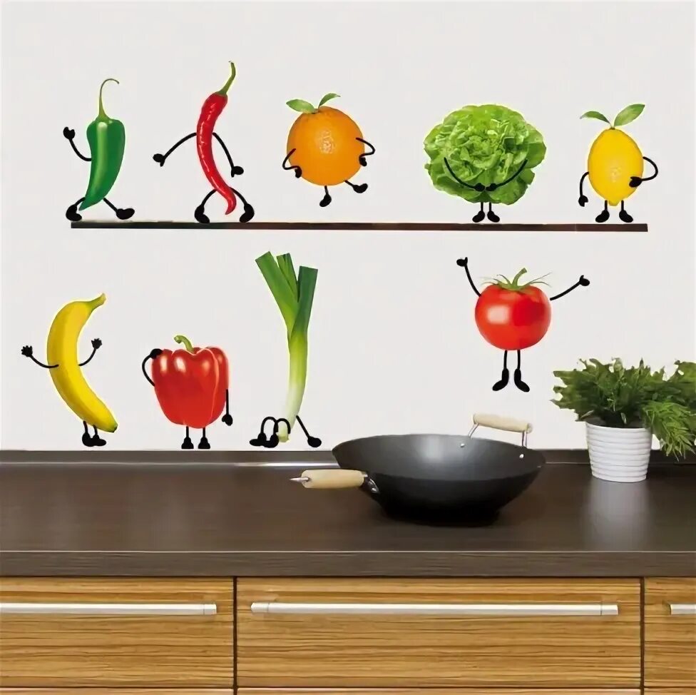 Овощи декор своими руками на кухню Crazy Vegetable Wall Decal at AllPosters.com Kitchen wall decals, Kids room wall