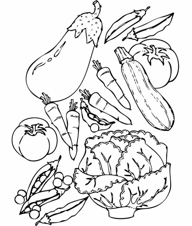 Овощи фото раскраска Vegetable Coloring Pages - Best Coloring Pages For Kids Vegetable coloring pages