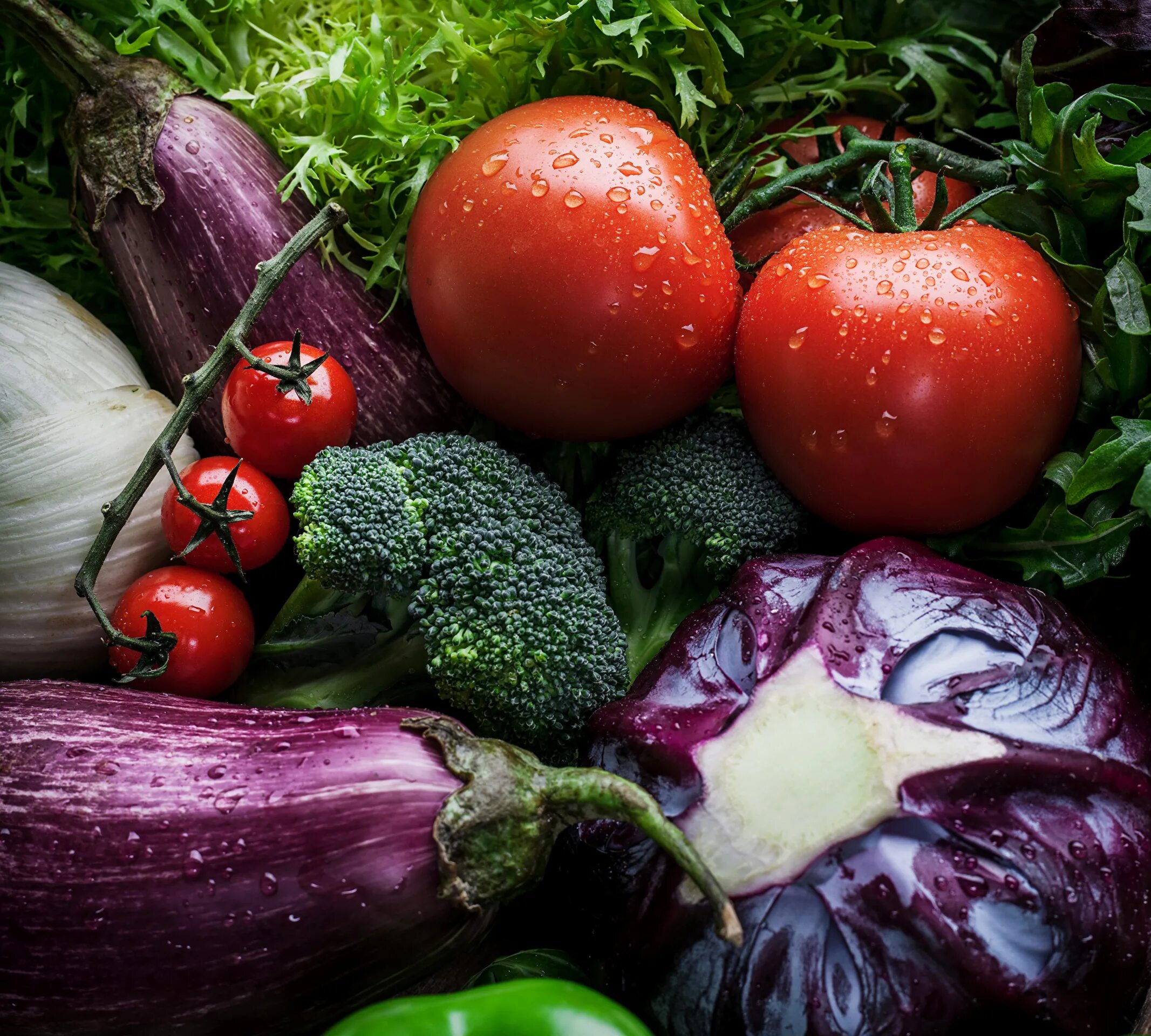 Овощи фото с названиями и описанием Фото Капуста Помидоры Овощи Продукты питания 2133x1920