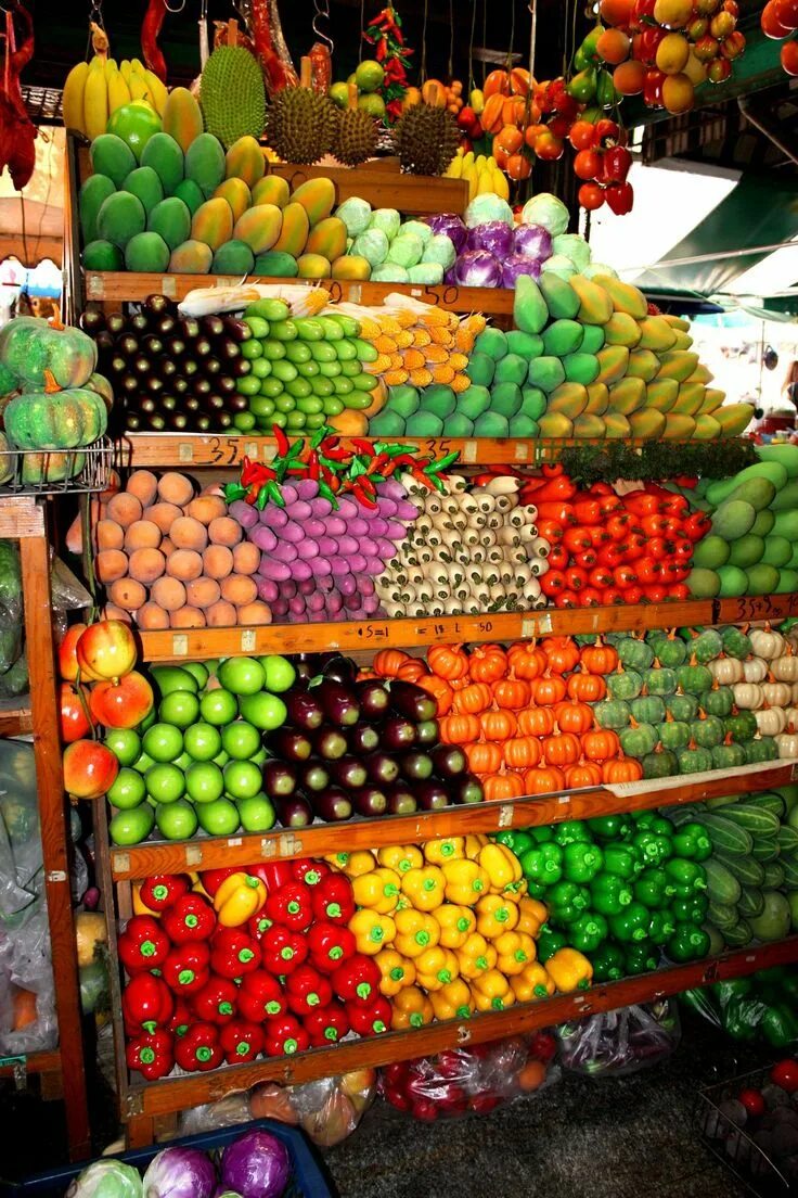 Овощи и фрукты витрина фото Bangkok, Thailand Fruit, Fruits and veggies, Fruit stands