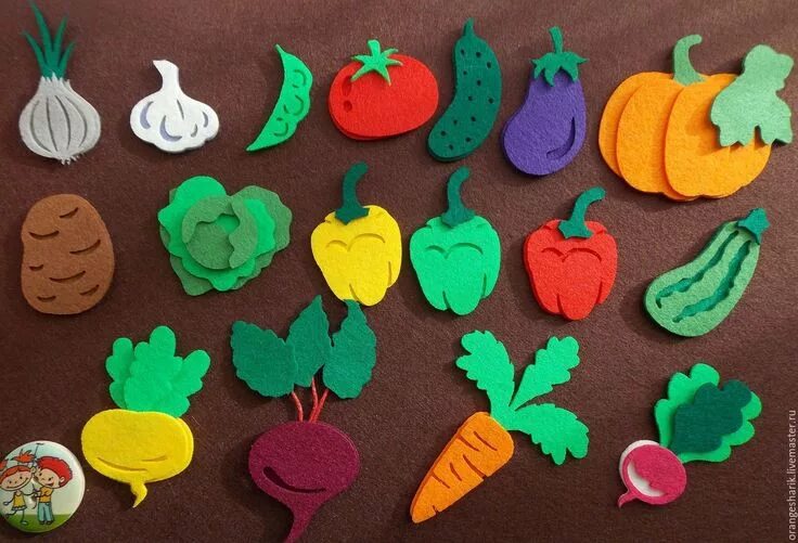 Овощи из фетра своими руками выкройки Вырубка из фетра Огород (лазерная нарезка) - купить в интернет-магазине на Ярмар