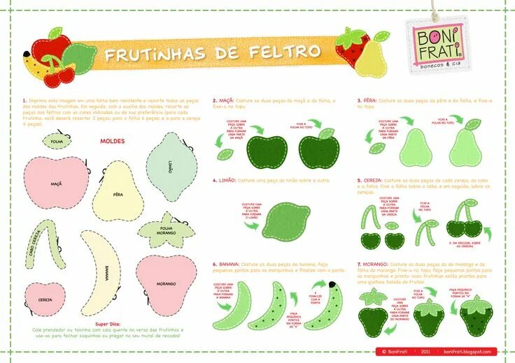 Овощи из ткани своими руками выкройки Blog BoniFrati: Molde - Frutas de Feltro para o Dia dos Professores! Feltro, Liv