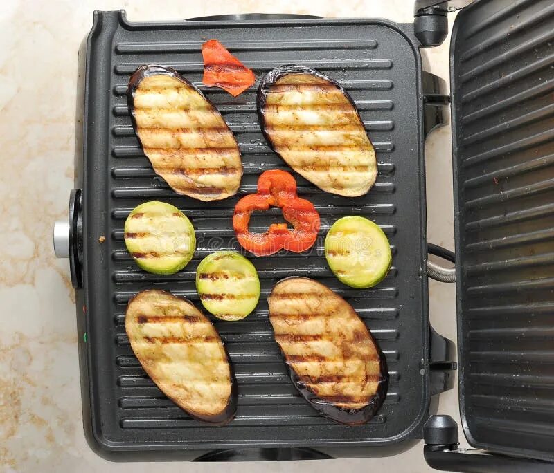 Овощи на электрогриль рецепт с фото Grilled Vegetables - Grilled Eggplant, Zucchini, Peppers Stock Image - Image of 