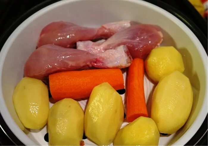 Овощи на пару в мультиварке фото Курица с овощами на пару в мультиварке - пошаговый рецепт с фото на Повар.ру