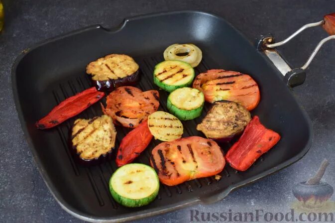Овощи на сковороде гриль фото Рецепт: Овощи на сковороде-гриль на RussianFood.com
