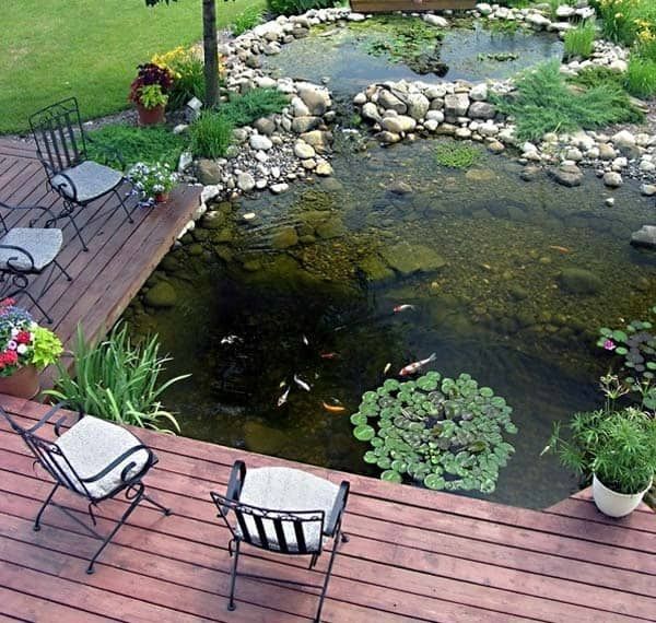 Озеро на даче своими руками Pond Design Ideas-43-1 Kindesign Fish pond gardens, Pond landscaping, Ponds back