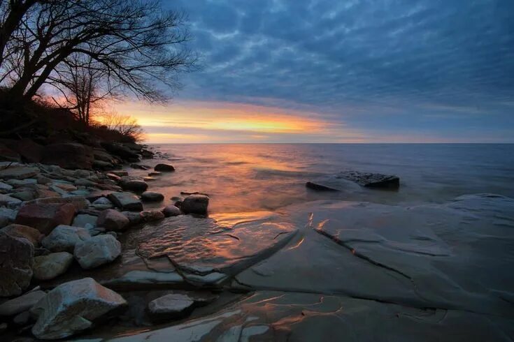 Озеро онтарио фото Lake Ontario After Sunset in Oswego, NY