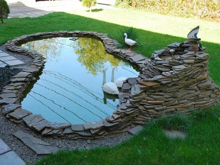 Озеро своими руками фото Садовые водоемы Cascadas para patios, Diseño de estanques, Jardín minimalista