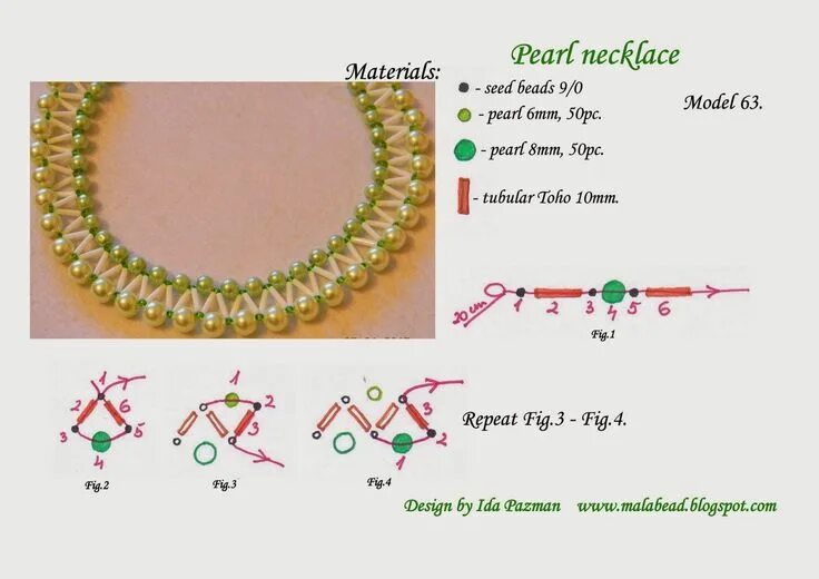 Ожерелье из бисера своими руками схема MalaBead: Model 63. Beading tutorials, Beading patterns, Beading patterns free