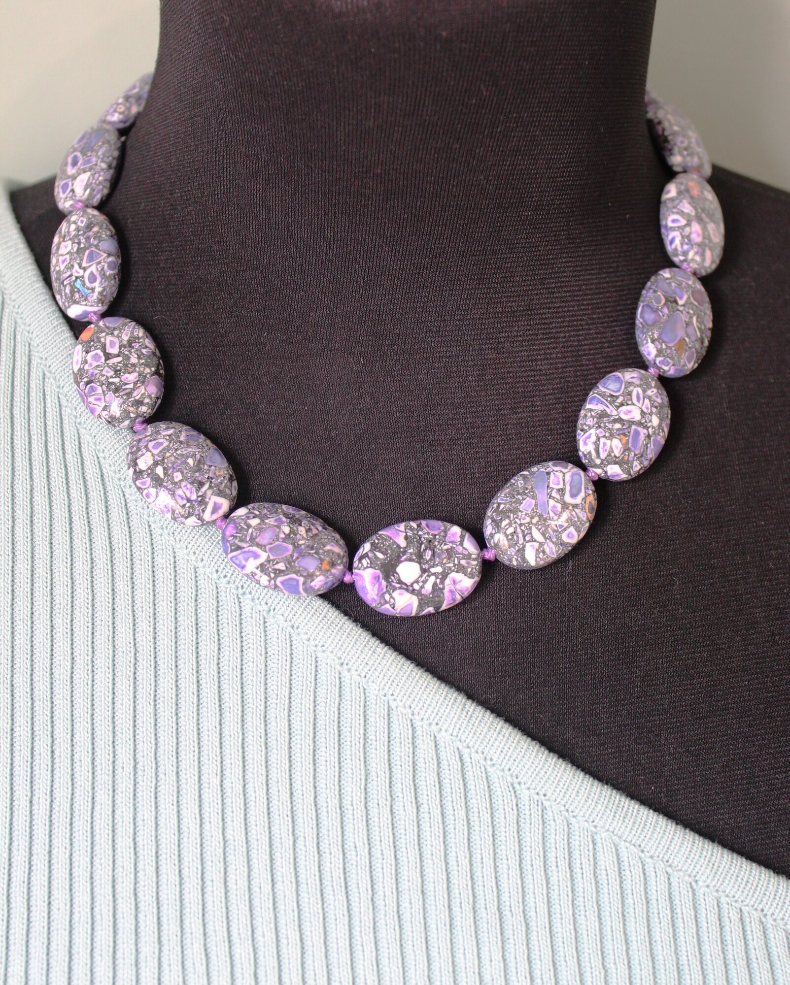 Ожерелье камень фото Ожерелье Fashion Jewerly Stone Violet 45 см - купить в интернет-магазине по низк