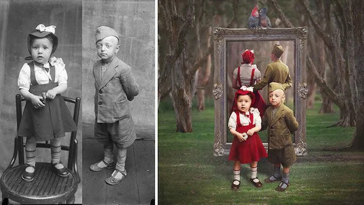 Оживи старое фото Artist Turns Historical Photos into Colorfully Whimsical Composites Fotografías 