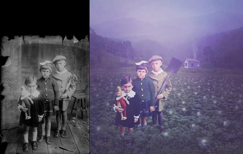 Оживление старых фото jane long immortalizes historic glass-plate photos with a surrealist twist Extre