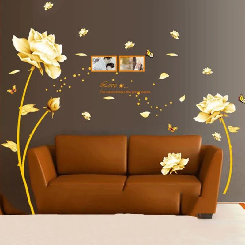 Озон декор на стену в гостиную 3D DIY Butterfly Sticker Muraux PVC Wall Stickers Flowers Home Decor Living Room
