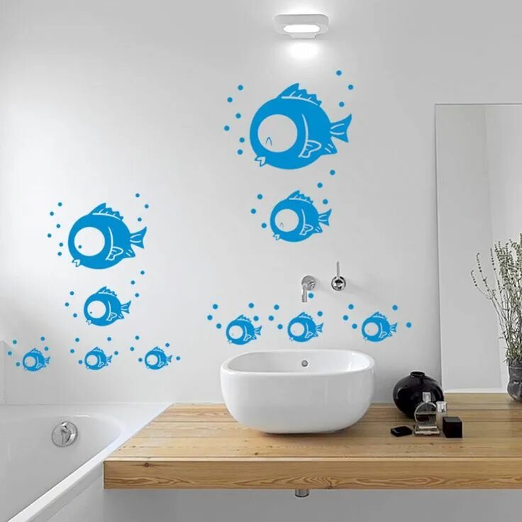 Озон декор в ванну на стену diy fish bathroom decor Стена, Декор стен, Декор