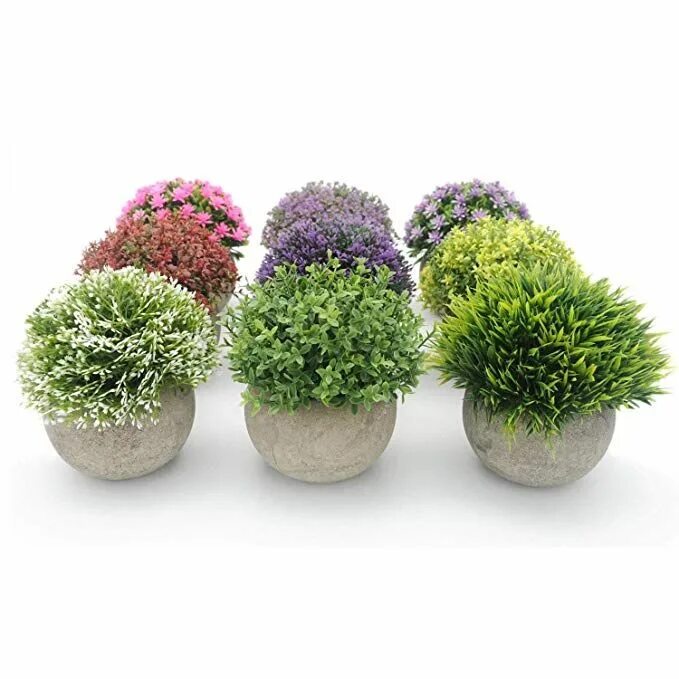 Озон искусственные цветы для интерьера в горшках Velener Mini Plastic Artificial Plants Benn Grass in Pot for Home Decor (Green) 