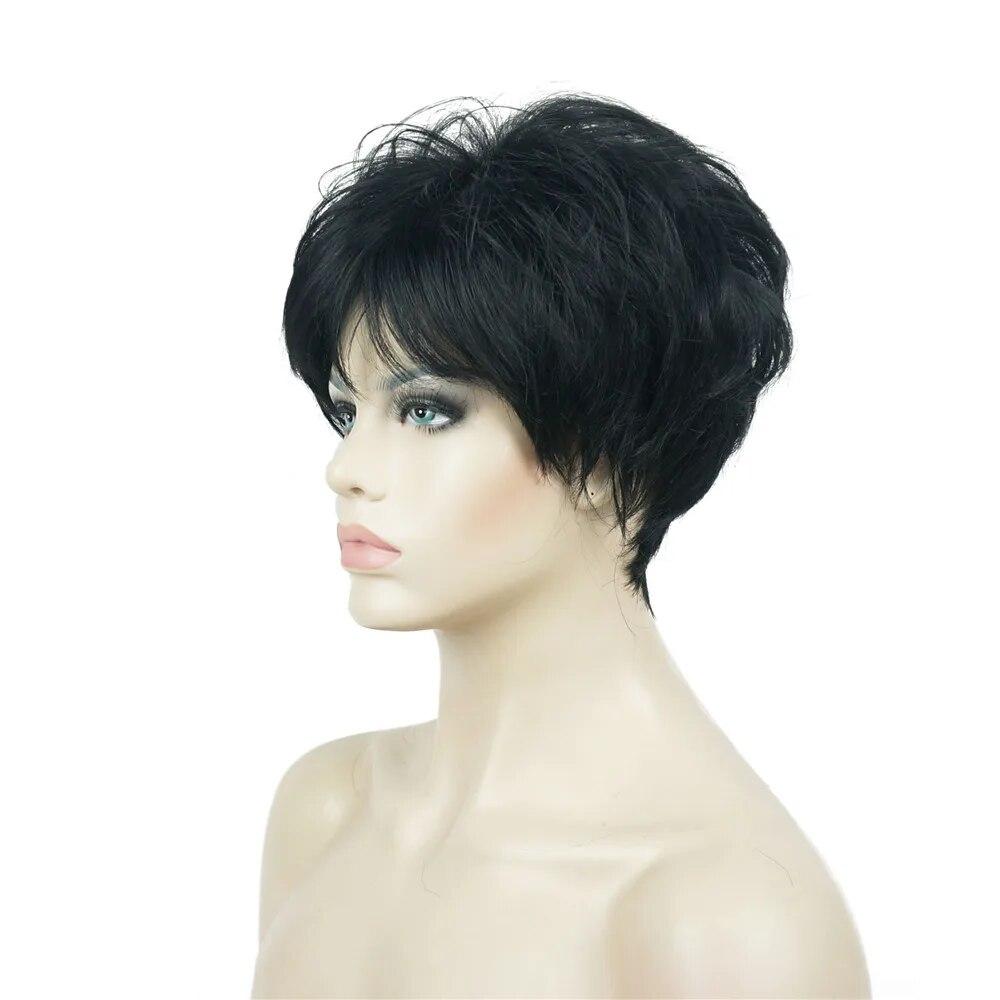 Озон парики короткие женские стрижки Купить Women's Wig Short Straight Natural Hai Synthetic Capless Wig Blonde/black