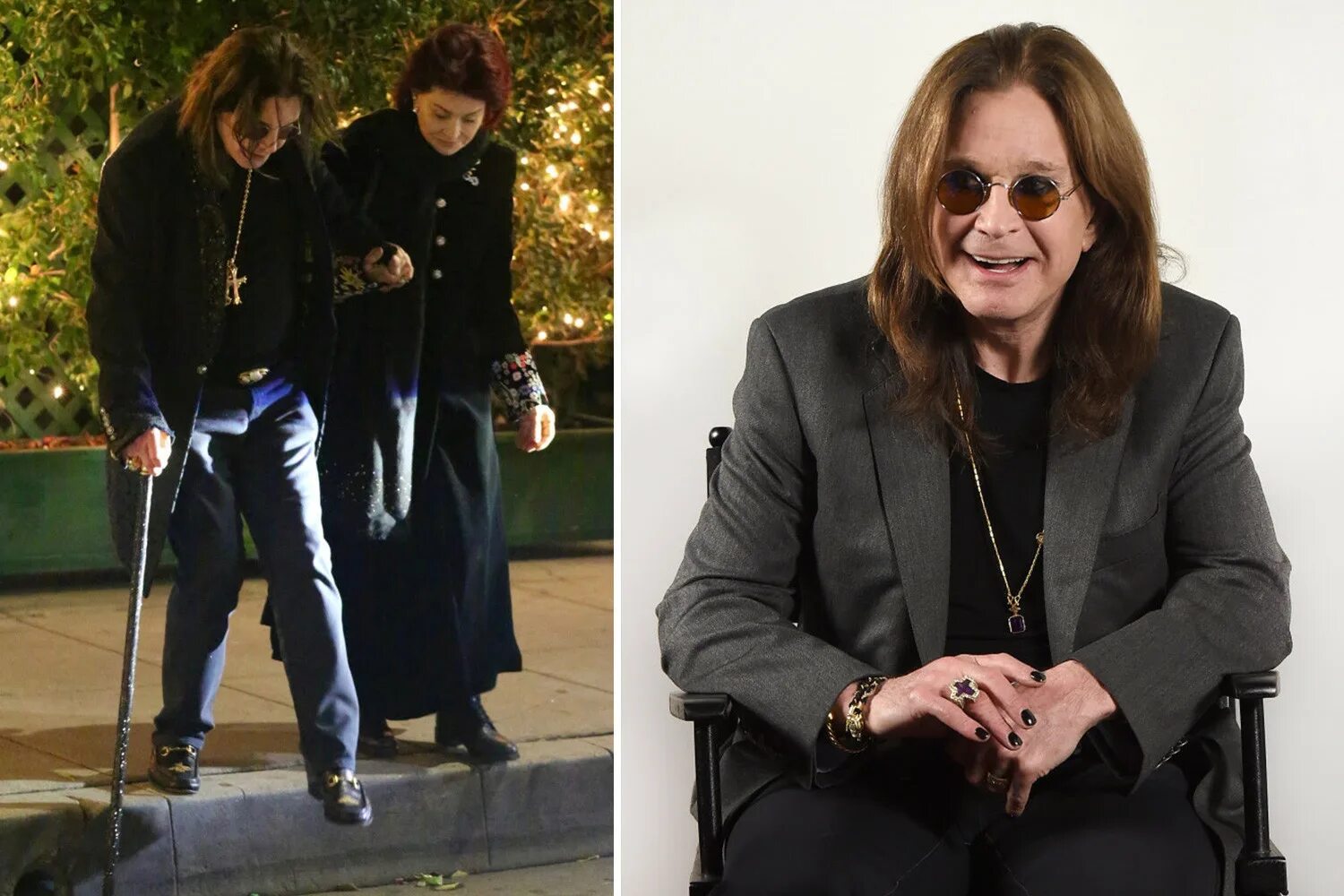 Оззи осборн как выглядит сейчас Frail Ozzy Osbourne walks with a stick and is supported by Sharon after daughter