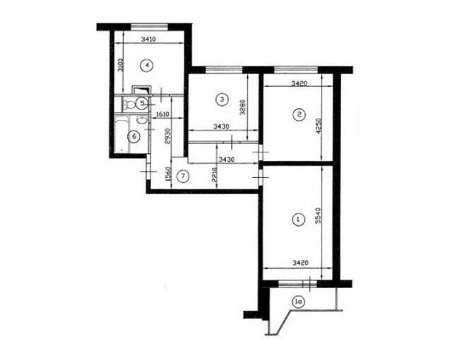 П 3 3 комнатная квартира планировка Купить 3-комнатную квартиру, 75.2 м² по адресу Москва, Зеленоград, улица Андреев