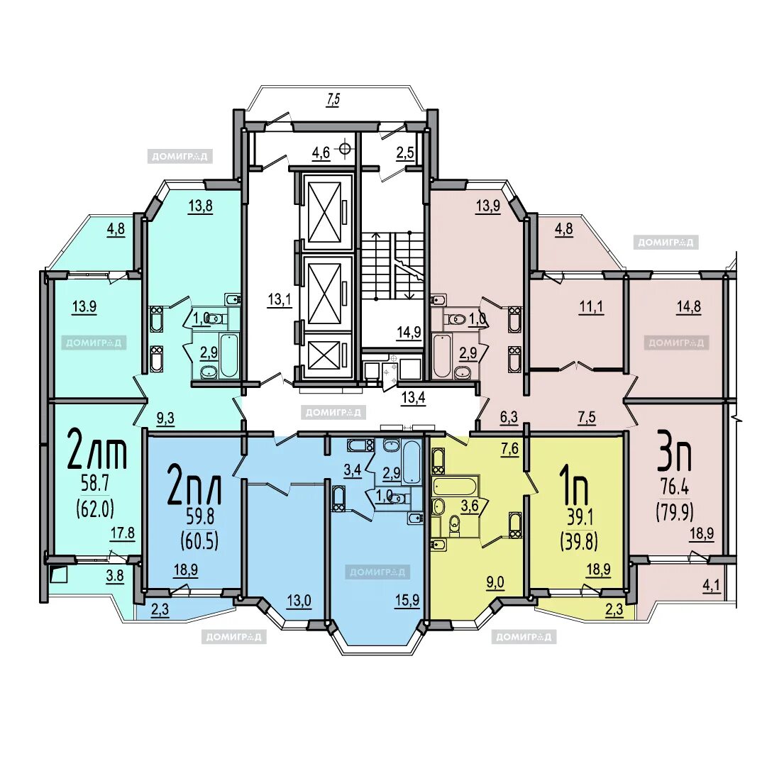 П 44 1 планировка квартир П44Т-25-Тип1