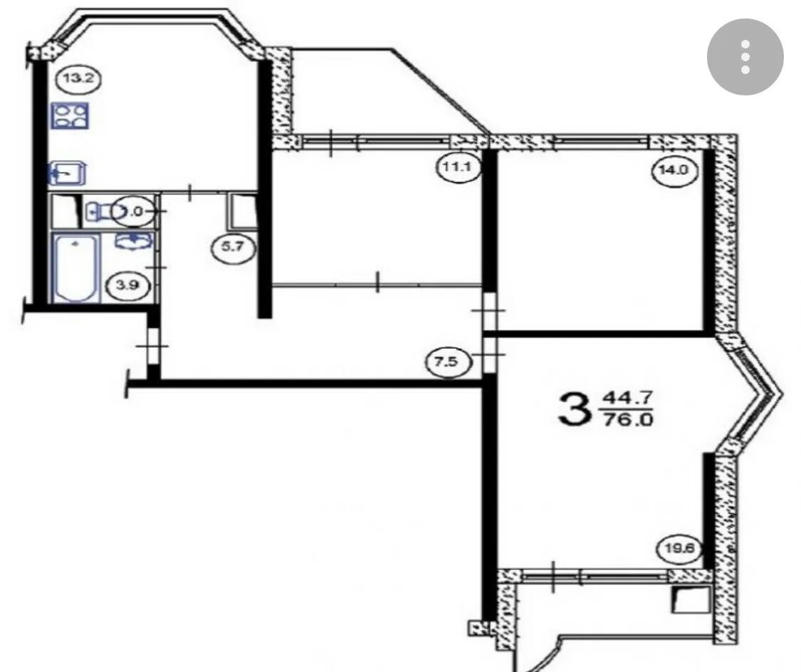 П 44т планировка 3 х комнатная квартира Купить 3-комнатную квартиру, 76 м² по адресу Московская область, Лобня, Катюшки,