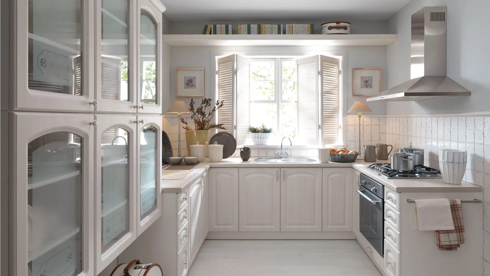 П кухня с окном посередине фото Oferta Kitchen cabinet styles, Black appliances kitchen, White kitchen appliance