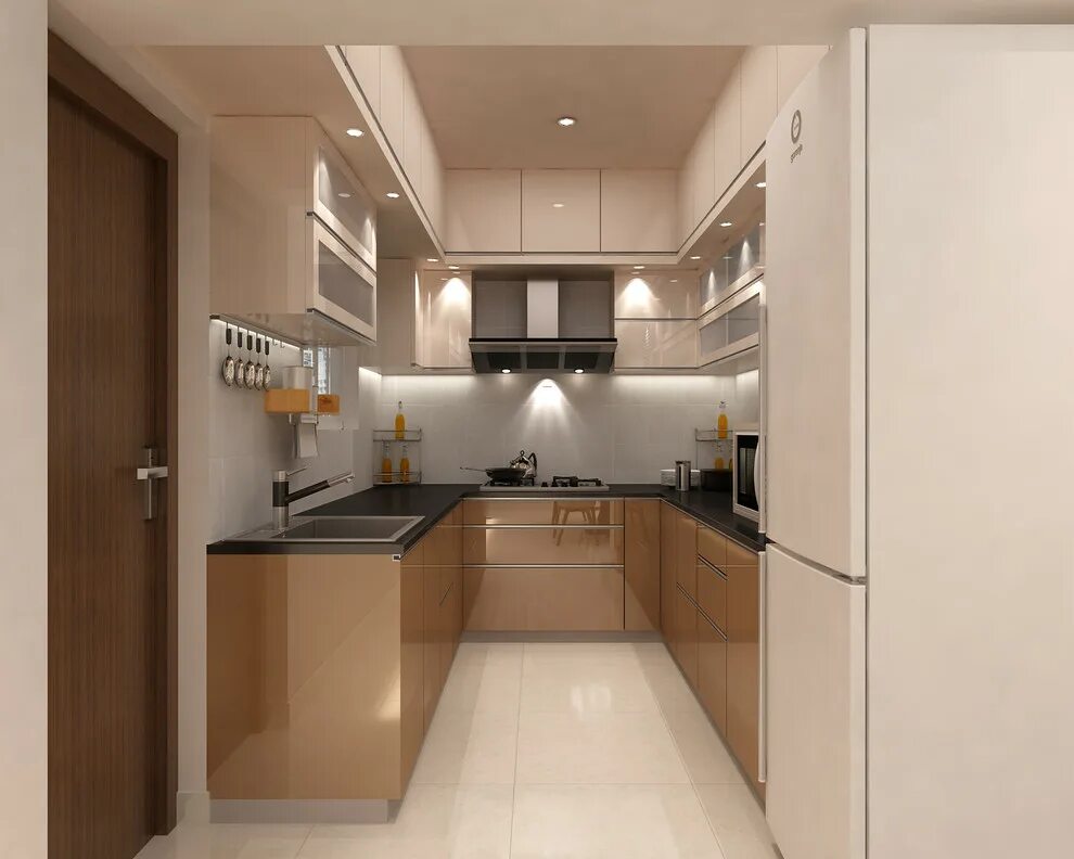 П образная кухня фото дизайн Chaithanya Residence - Модернизм - Кухня - Бангалор - от эксперта Design Plot Ho